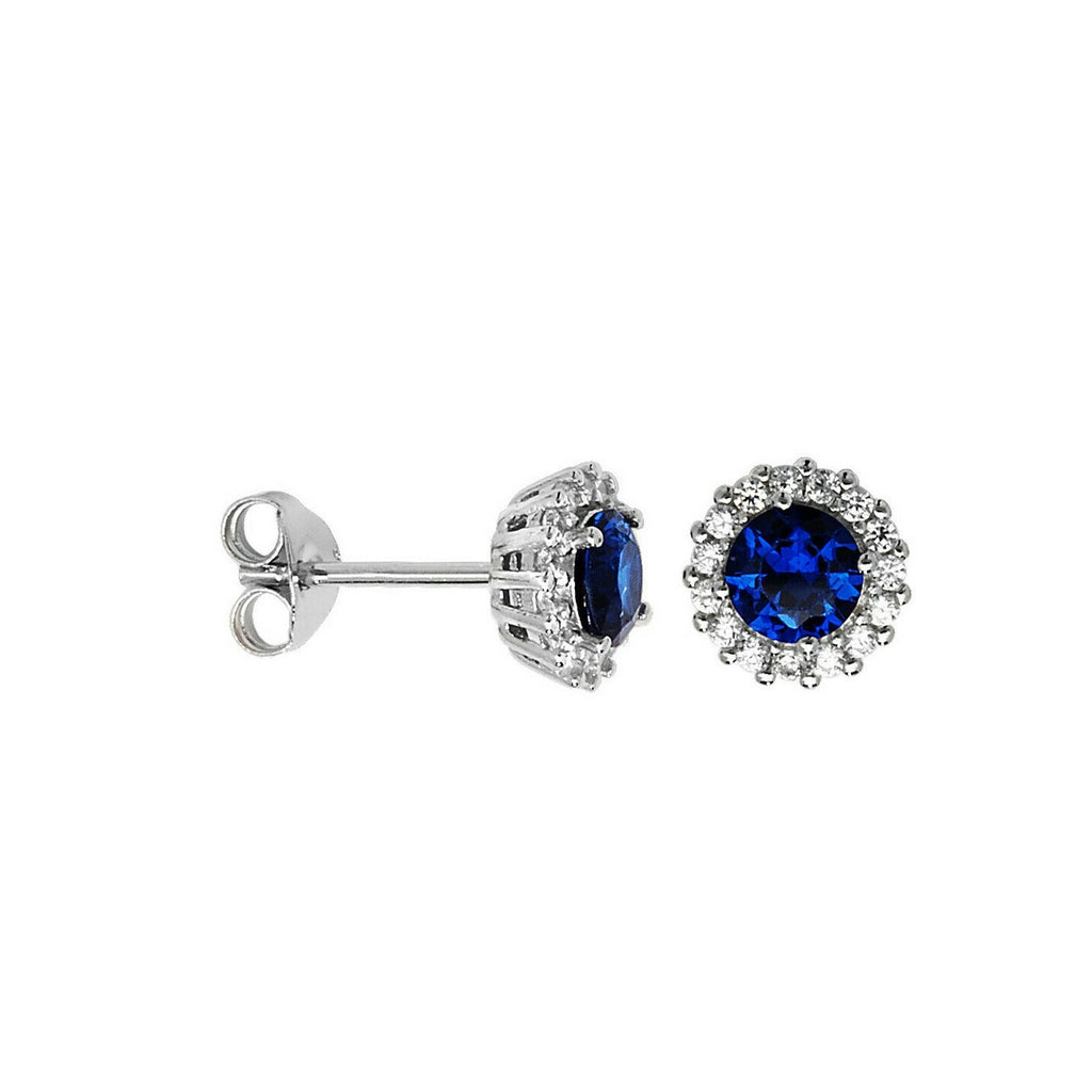 Natural Sapphire Earrings Solid Sterling Silver 925 Hallmarked Brand New Boxed