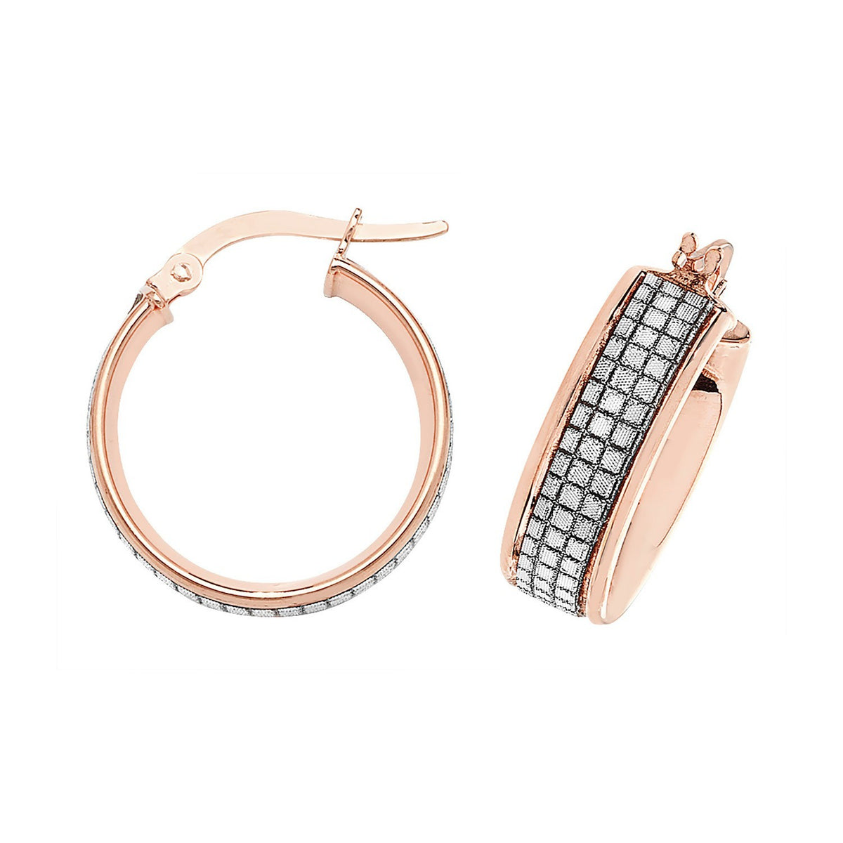 9ct Rose Gold Hinged Statement Hoop Earrings 375 Hallmarked 15 - 30mm Diameter