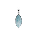 Marquise Larimar Pendant Sterling Silver 925 Hallmarked All Chain Lengths