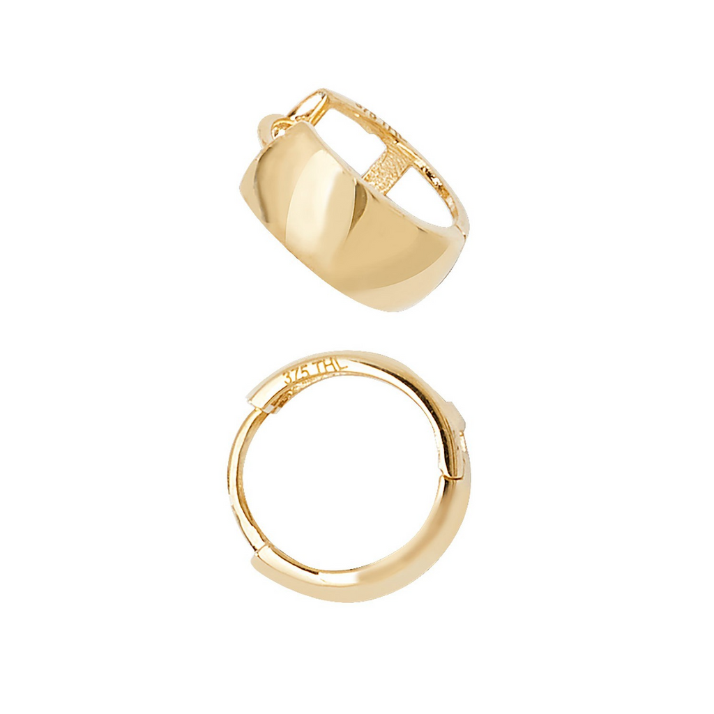 9ct Yellow Gold Chunky Hoop Earrings British Made 375 Hallmarked Brand New Boxed
