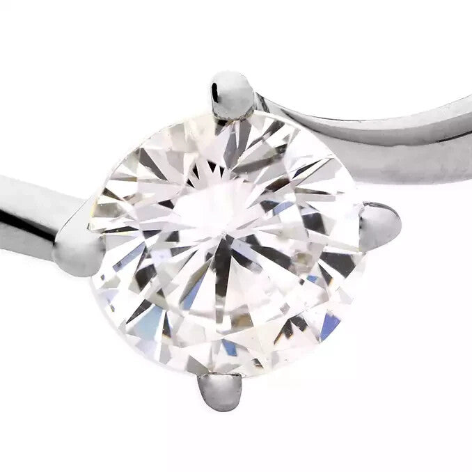 Platinum Solitaire Ring Sterling Silver 925 Hallmarked British Made Size J - S