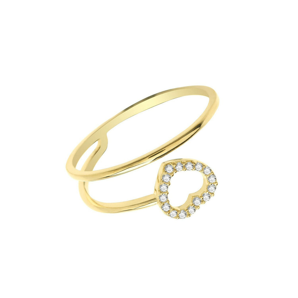 Heart Wrap Ring 9ct Yellow Gold Hallmarked Sizes J - R British Made