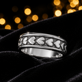 Heart Spinner Ring Sterling Silver 925 Hallmarked British Made Size K - T