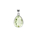 Teardrop Green Amethyst Pendant Sterling Silver 925 Hallmarked All Chain Lengths