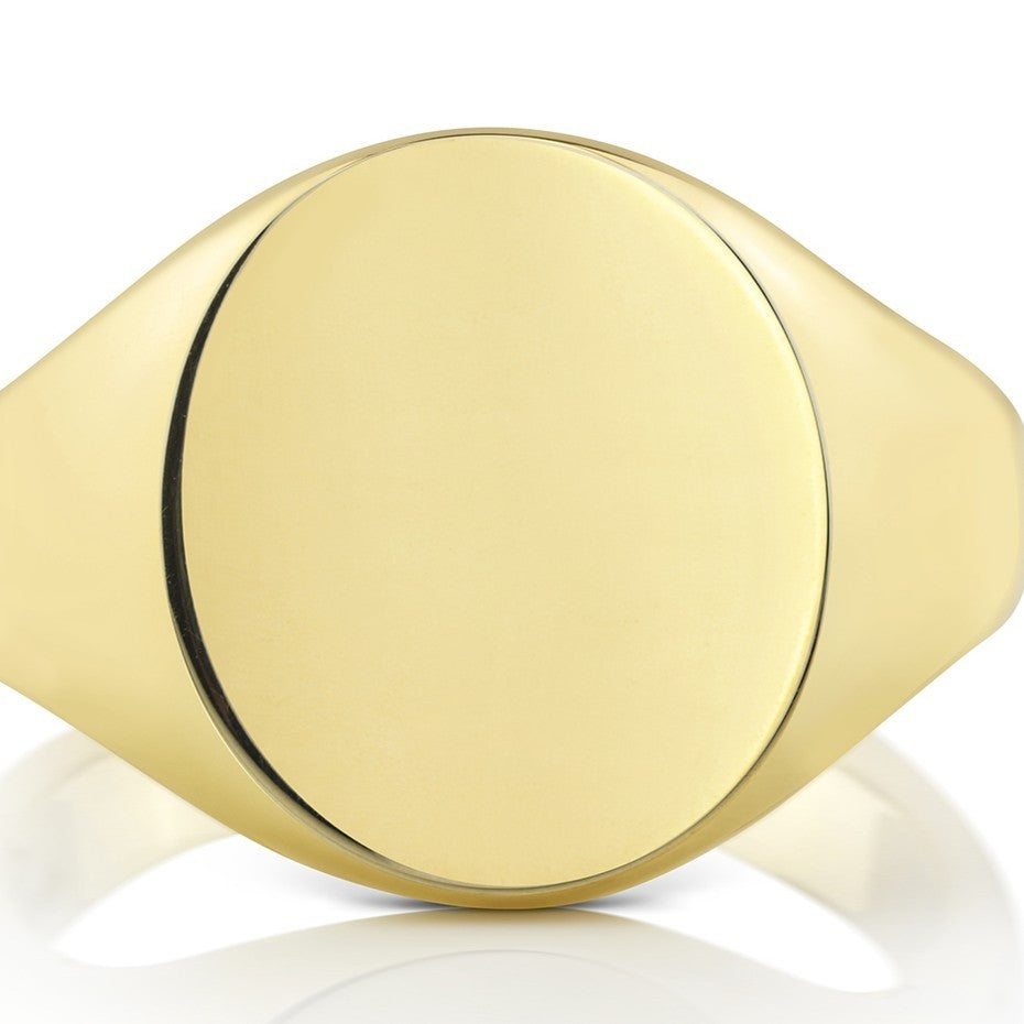 Heavy Mens 9ct Yellow Gold Signet Ring 375 Hallmarked British Made Size K - Z