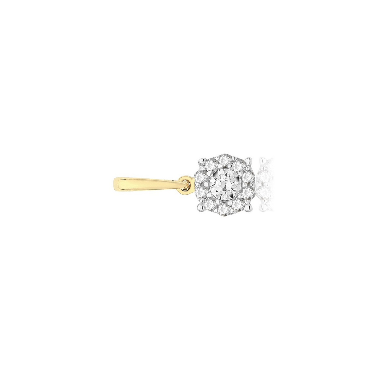Round Halo 9ct Yellow Gold Pendant 375 Hallmarked British Made All Chain Lengths