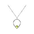 Teardrop Peridot Necklace Solid Sterling Silver 925 Hallmarked British Made