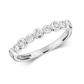 9 Natural Diamond Flush Eternity Ring 18ct White Gold Hallmarked Sizes J - Q