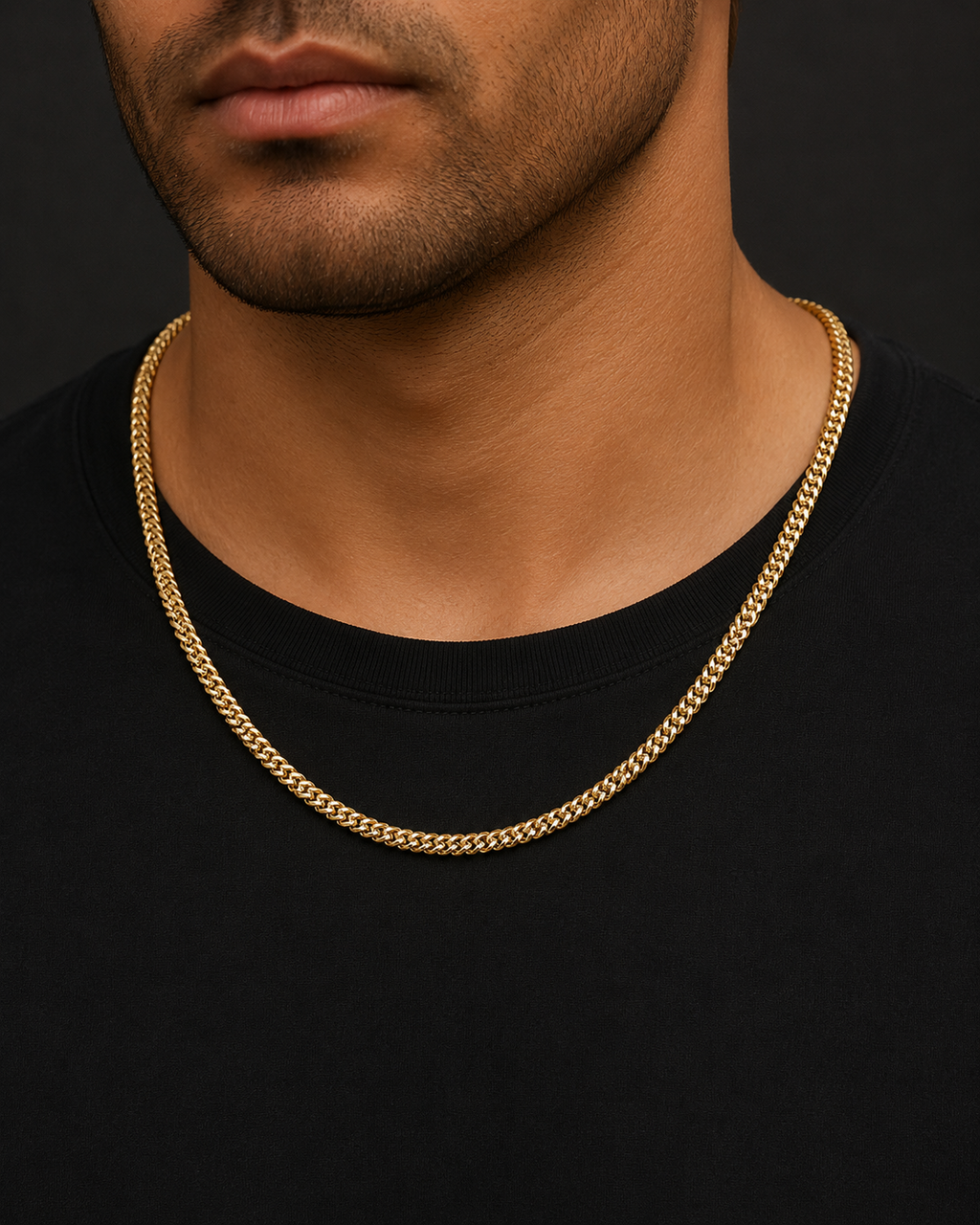 Yellow Gold Square Franco Chain British Made Fully Hallmarked 20" Weight 35g