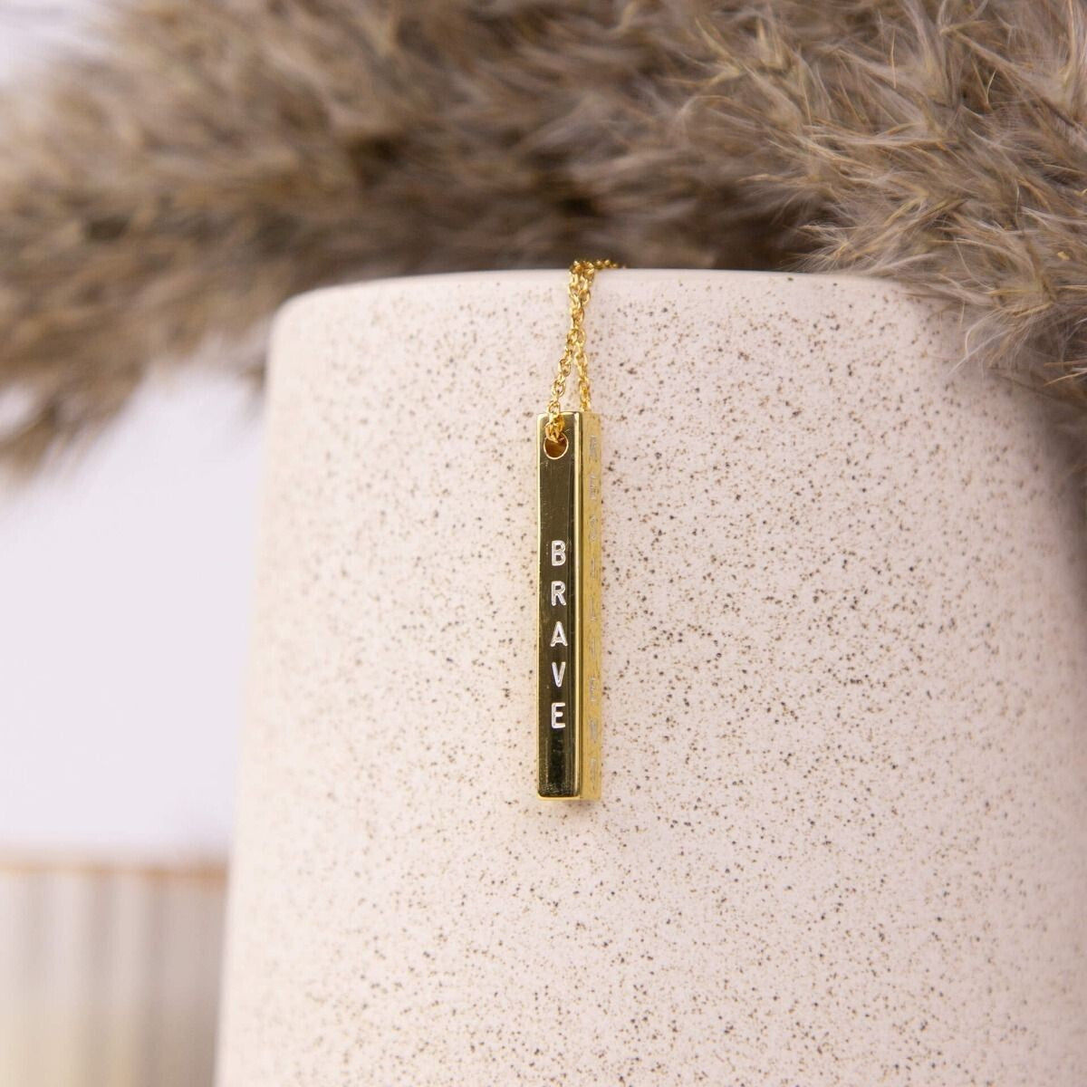 Vertical Bar Necklace 9ct Yellow Gold Hallmarked British Made Brand New Boxed