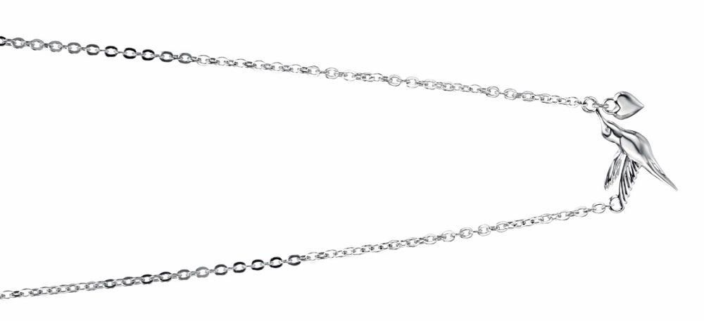 Hummingbird Heart Necklace Sterling Silver 925 Hallmarked  Brand New Boxed