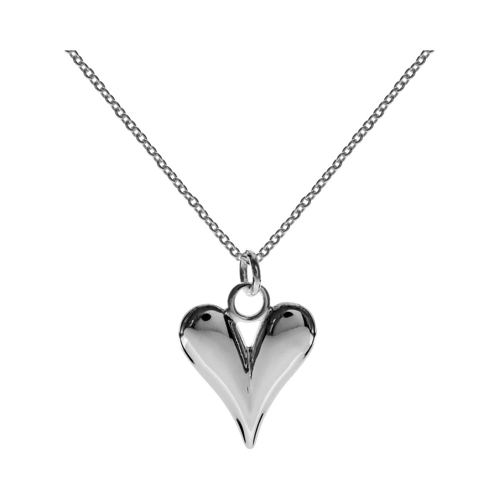 Elongated Heart Necklace Solid Sterling Silver 925 Hallmarked British Made