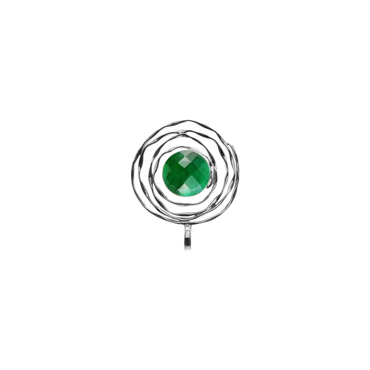 Spiderweb Emerald Pendant Sterling Silver 925 Hallmarked All Chain Lengths