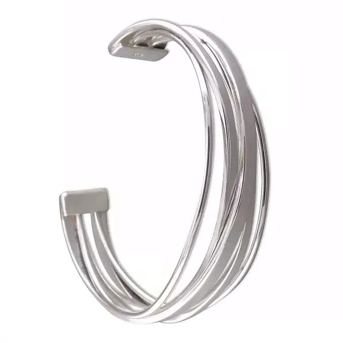 5 Strand Crossover Bangle Sterling Silver 925 Hallmarked British Made Brand New