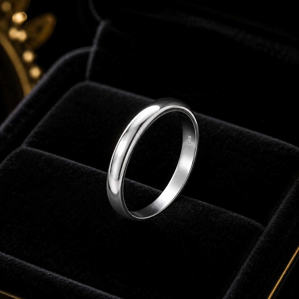 Sterling Silver 3mm Band Ring 925 Hallmarked Size J - Z  British Made Brand New