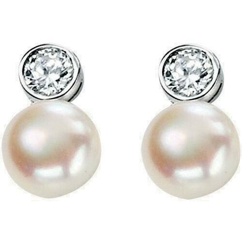 Freshwater Pearl Stud Drop Earrings Solid Sterling Silver 925 hallmarked
