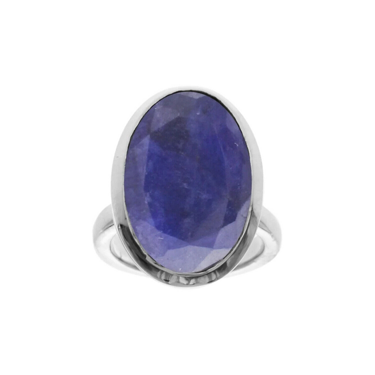 Flush Oval Quartz Ring Sterling Silver 925 Hallmarked British Made Size K - T
