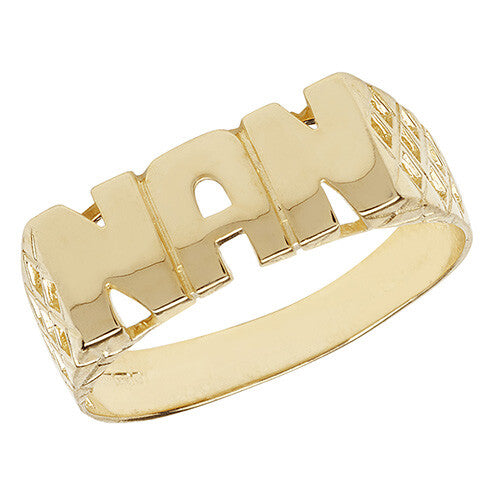 Nan Ring 9ct Yellow Gold 375 Hallmarked Sizes J - S British Made