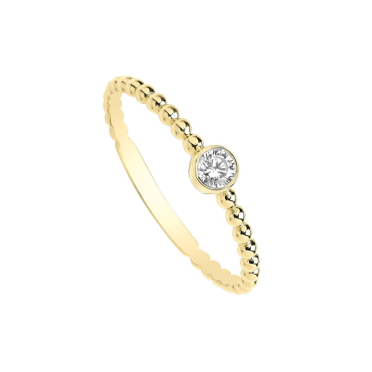 Solitaire Bobble Ring 9ct Yellow Gold Hallmarked Sizes J - T British Made