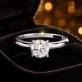 Moissanite Solitaire Ring Sterling Silver 925 Hallmarked British Made Size L - Q
