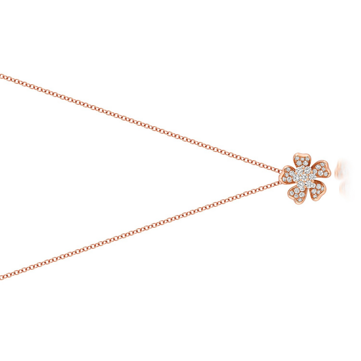 35 Natural Diamond Clover Necklace 18ct Rose Gold Hallmarked British Made
