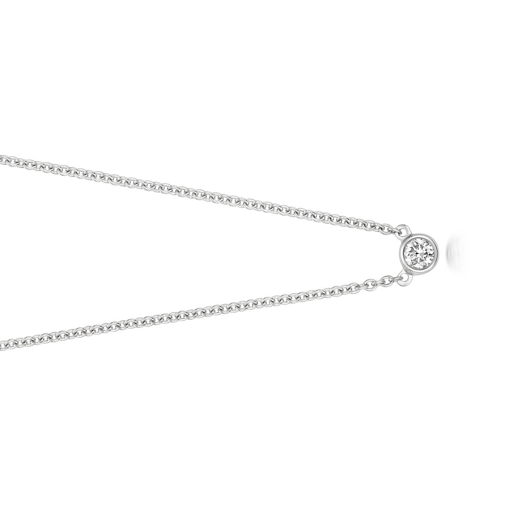1 Natural Diamond Solitaire Necklace 18ct White Gold Hallmarked British Made