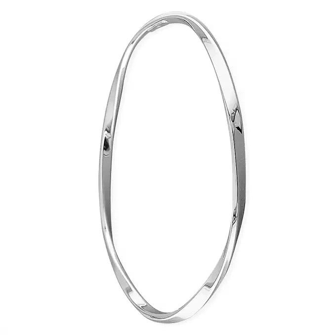 Fancy Twist Bangle Sterling Silver 925 Hallmarked British Made Brand New