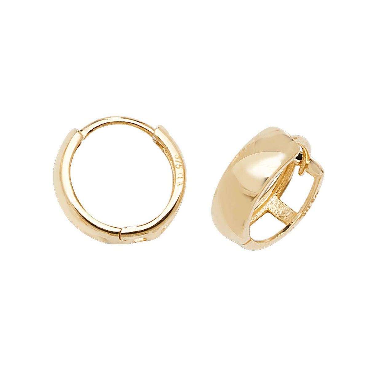9ct Yellow Gold Chunky Hoop Earrings British Made 375 Hallmarked Brand New Boxed