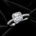 Sterling Silver Princess Halo Ring Engagement Gemstone 925 Hallmarked Size K - T