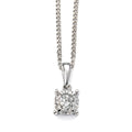 Cluster Diamond Pendant 9ct White Gold 375 Hallmarked British Made