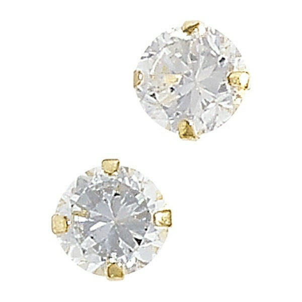 4mm Solitaire Stud Earrings Solid 9ct Yellow Gold Studs 375 Hallmarked