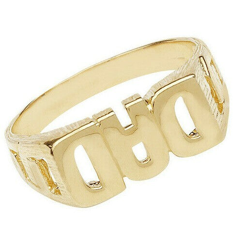 Dad Ring 9ct Yellow Gold Hallmarked Sizes British Made Q - Z