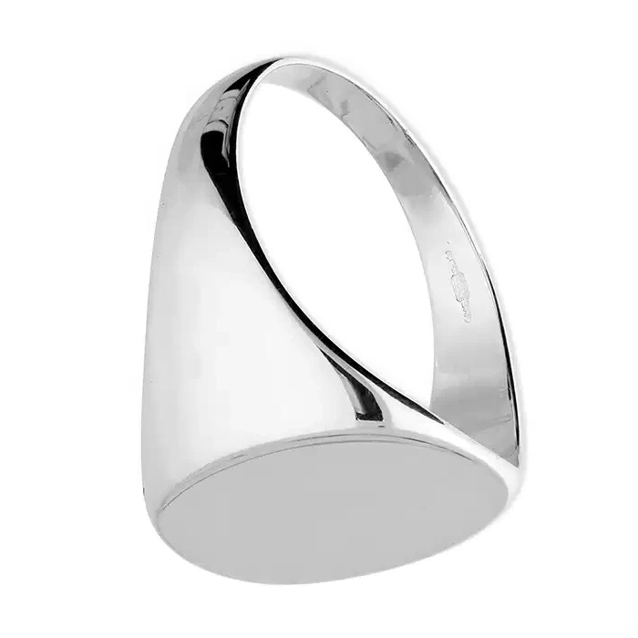Sterling Silver Gents Ring Oval Signet Design Hallmarked Size P - Z British Made