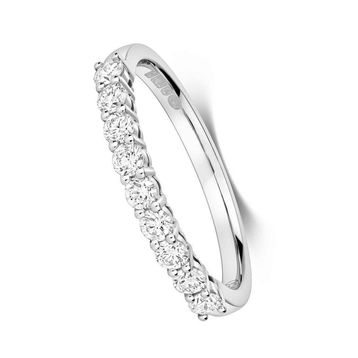 9 Natural Diamond Eternity Ring 18ct White Gold Hallmarked Sizes J - Q