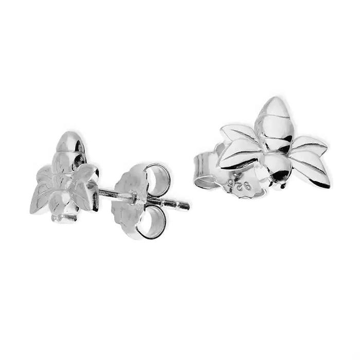 Small Bumble Bee Stud Earrings Sterling Silver 925 Hallmarked British Made