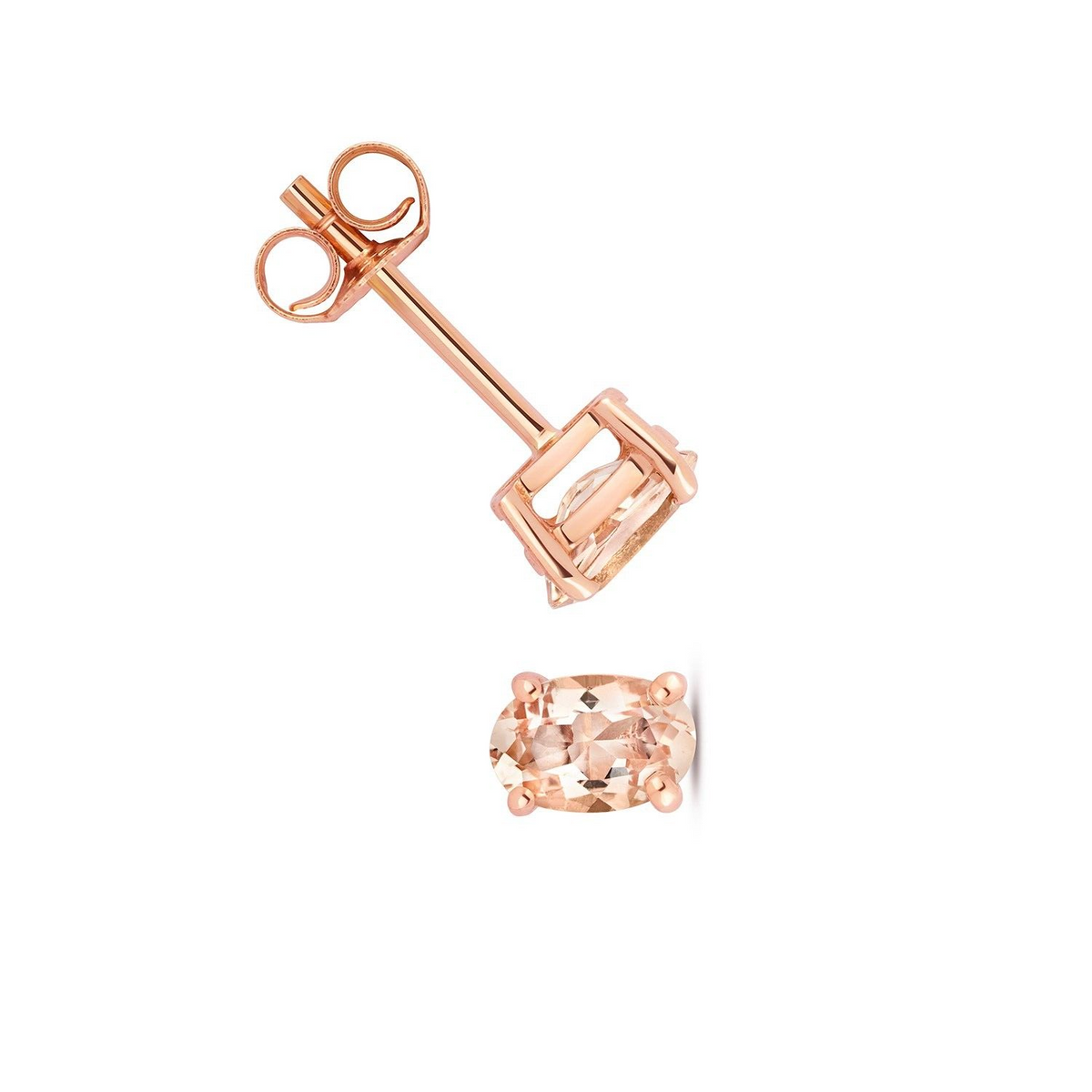Oval Morganite Earrings 9ct Yellow Gold 375 Hallmarked New Boxed British Made