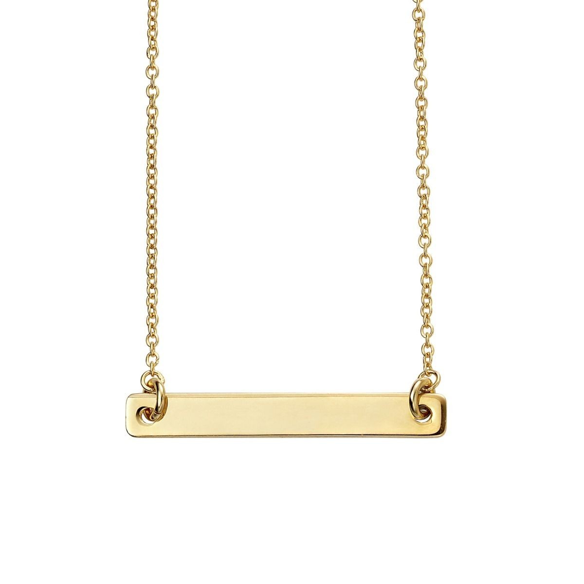 Engravable Bar Pendant 9ct Yellow Gold Plated Hallmarked All Chain Lengths