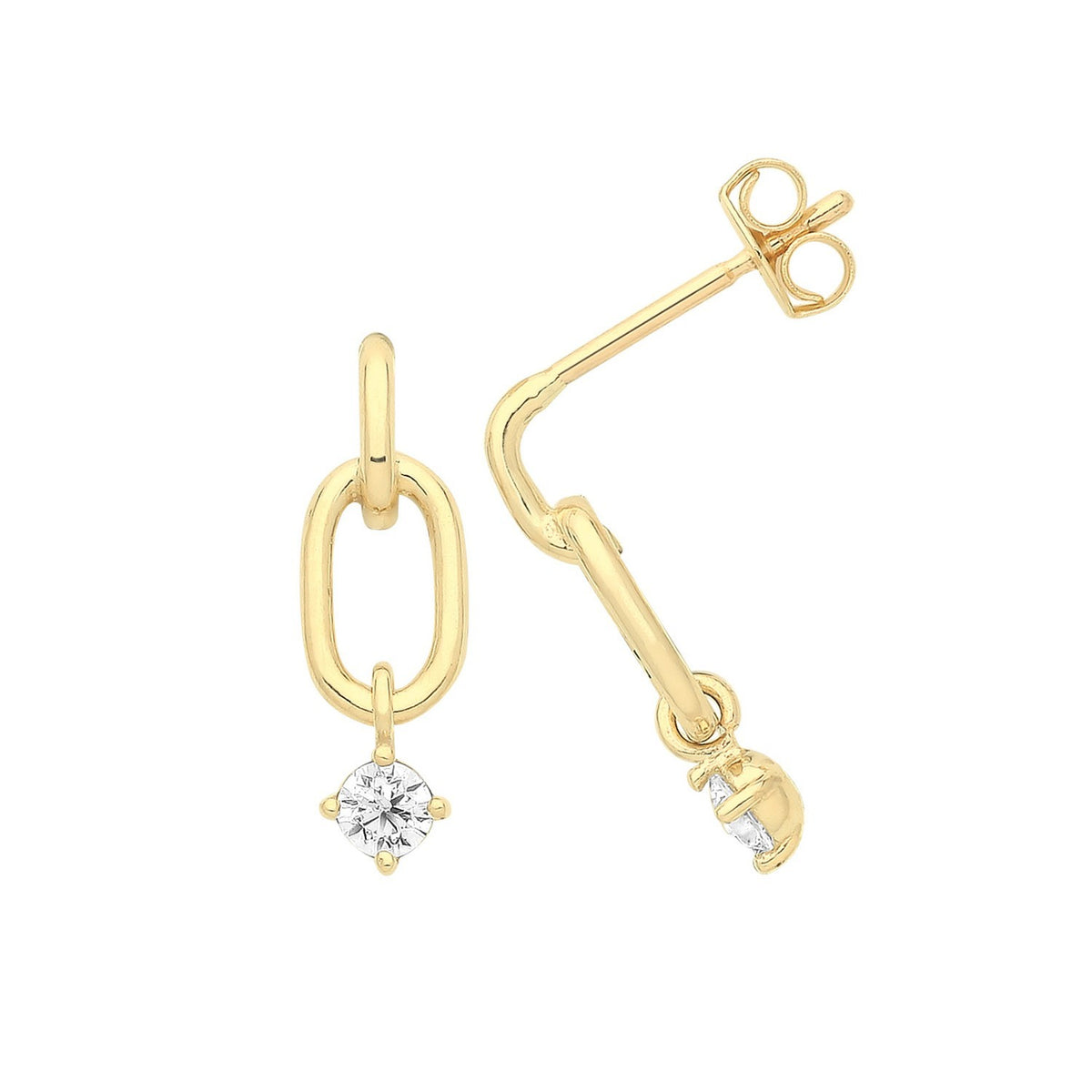 Oval Link Drop Earrings 9ct Yellow Gold 375 Hallmarked Brand New Boxed