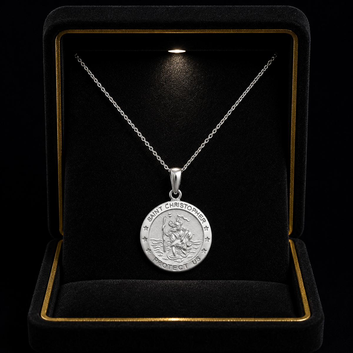 Sterling Silver St Christopher Pendant 925 British Made All Chain Lengths 