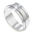 Men's Sterling Silver Wedding Band Grooved Ring Gents 925 Hallmark Sizes R - Z