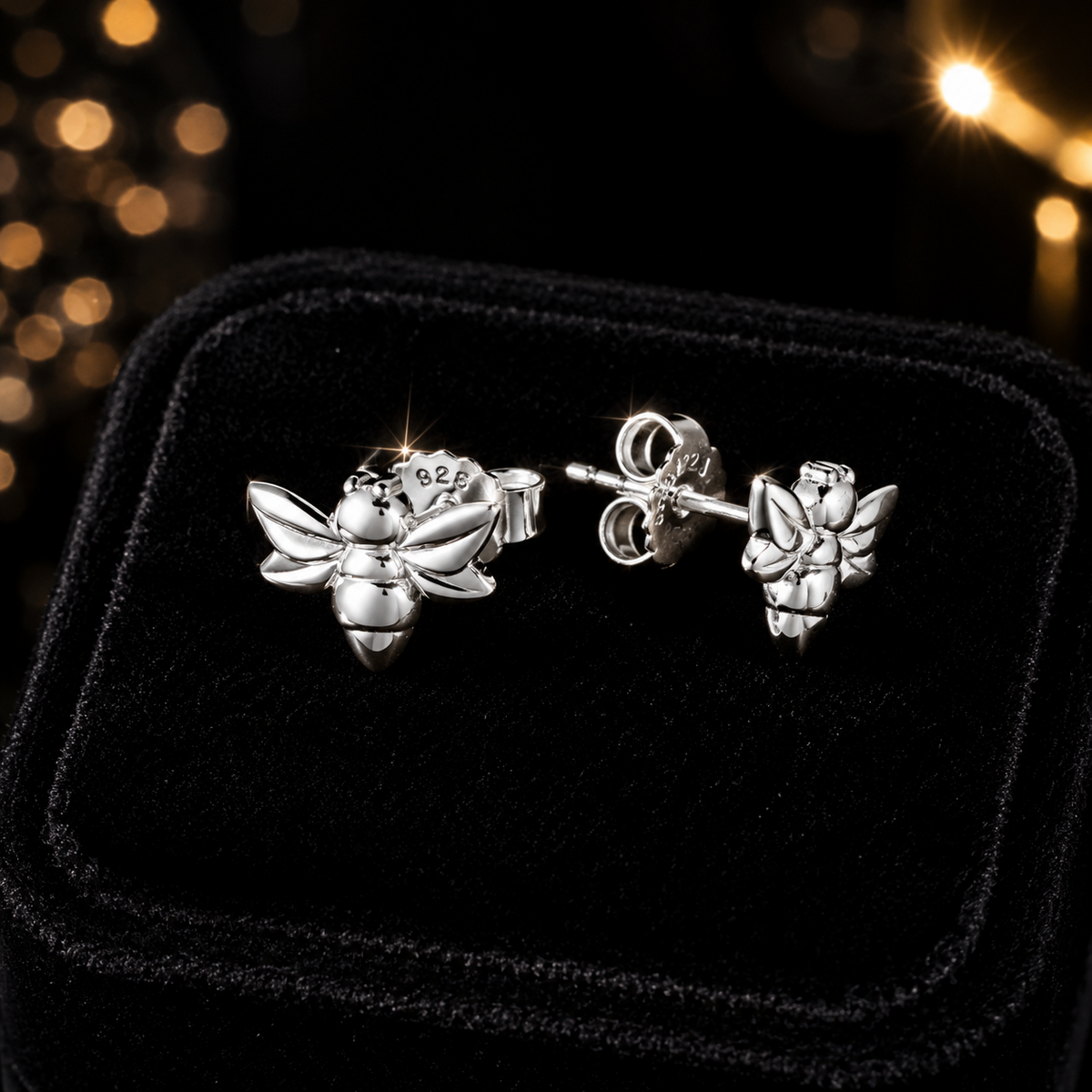 Baby Bee Stud Earrings Sterling Silver 925 Hallmarked British Made Brand New