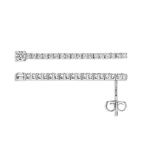 19 Natural Diamond Drop Earrings 18ct White Gold Hallmarked British Made