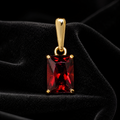 Yellow Gold Garnet Pendant 375 Hallmarked British Made All Chain Lengths