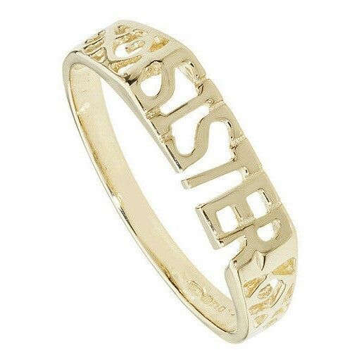 Sister Ring 9ct Yellow Gold Hallmarked Sizes L - S British Made