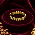 Baguette Ribbed Band Ring 14ct Yellow Gold Plated Hallmarked Size I - T