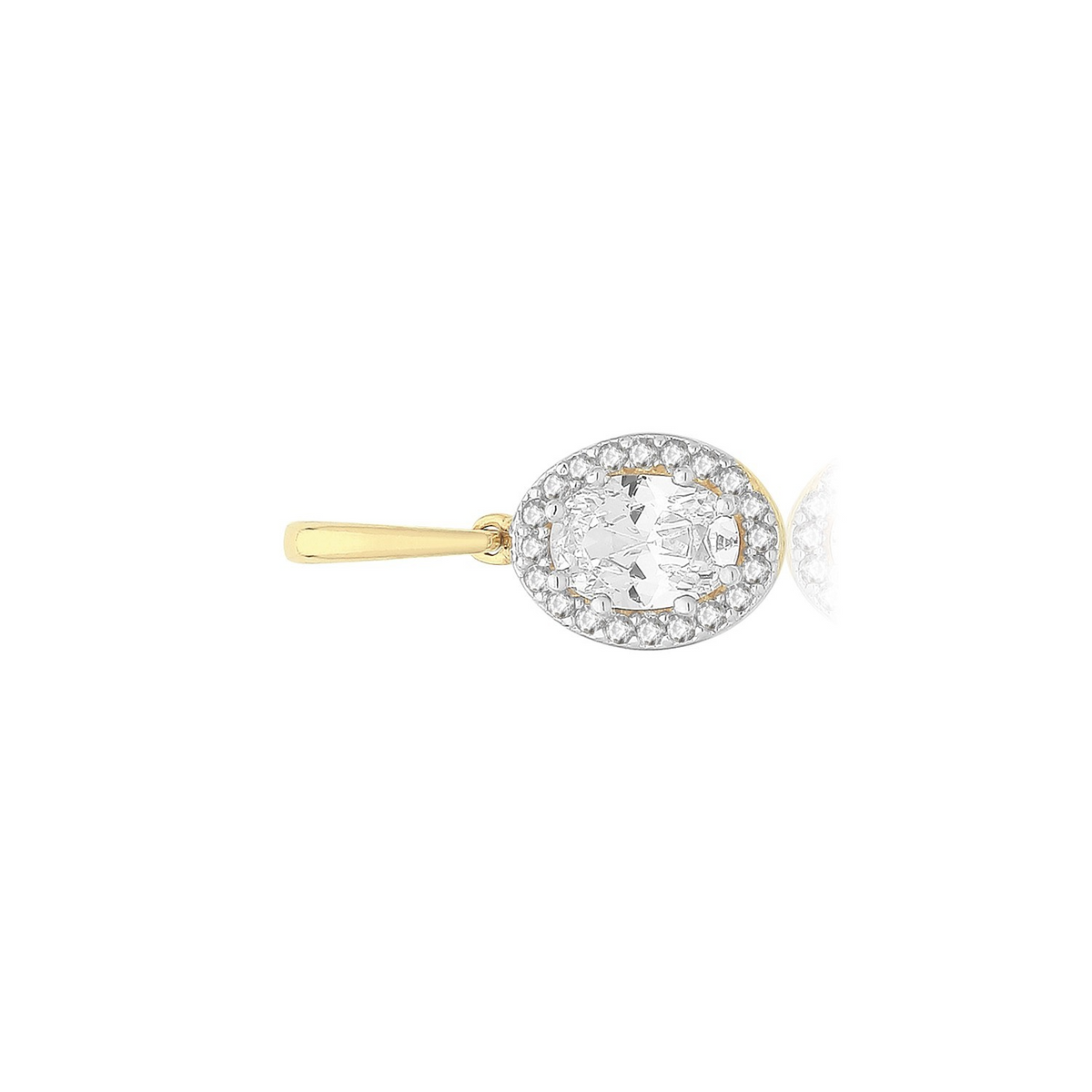 Oval Halo 9ct Yellow Gold Pendant 375 Hallmarked British Made All Chain Lengths