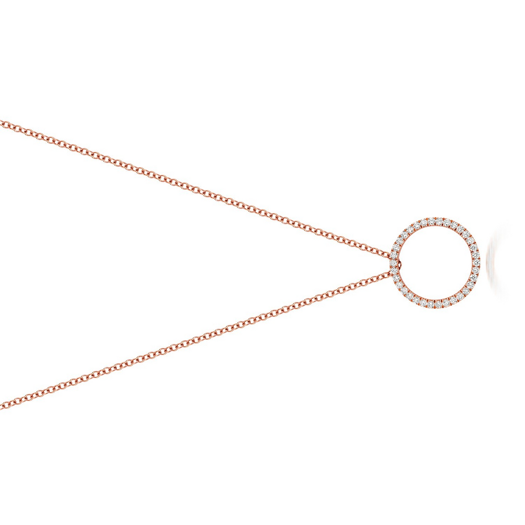 34 Natural Diamond Circle Necklace 18ct Rose Gold Hallmarked British Made