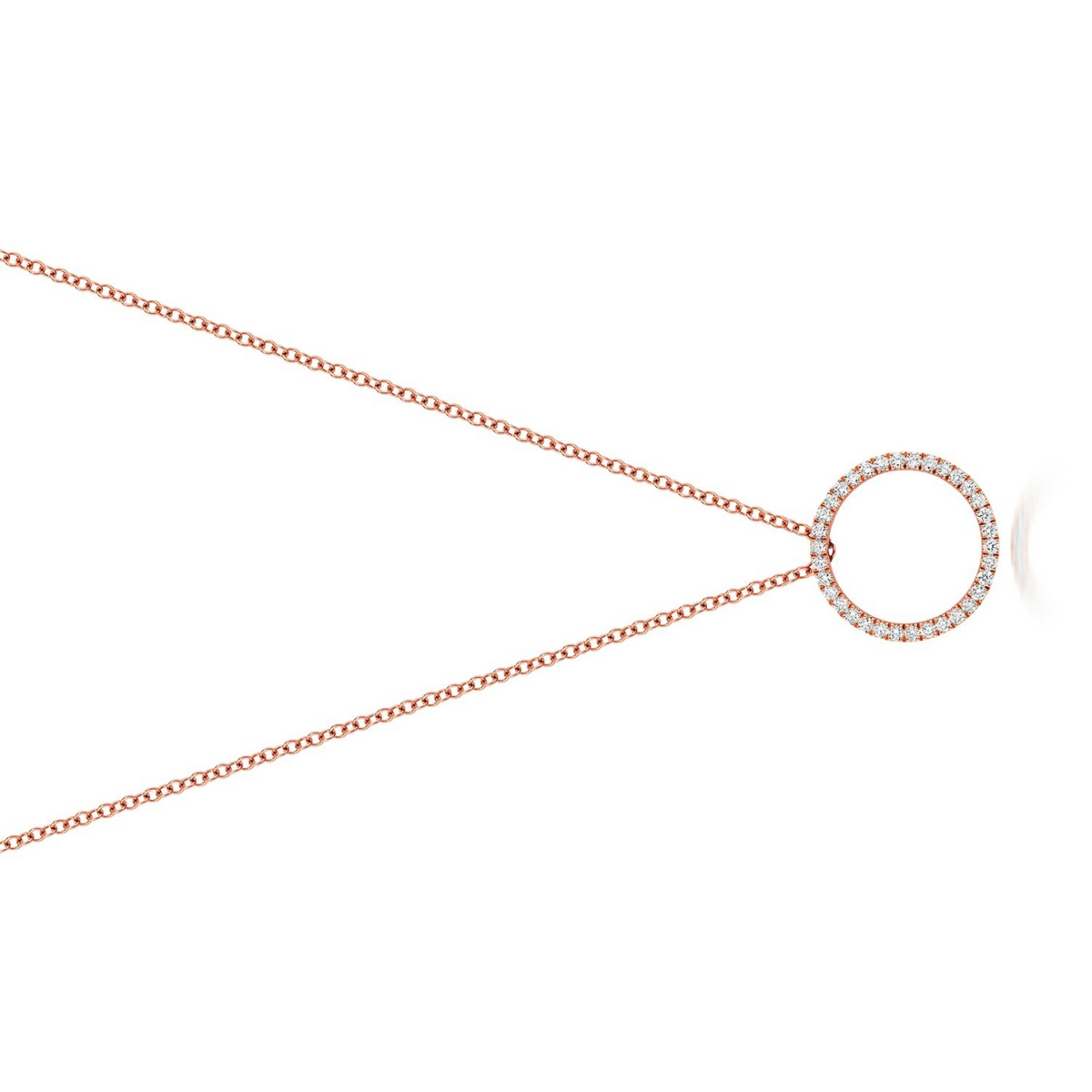 34 Natural Diamond Circle Necklace 18ct Rose Gold Hallmarked British Made