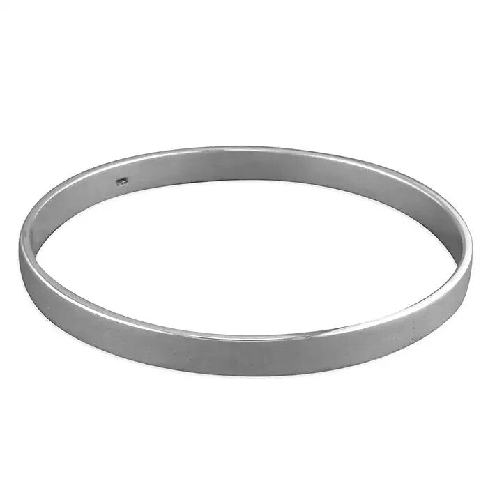 7mm Flat Bangle Sterling Silver 925 Hallmarked British Made Brand New