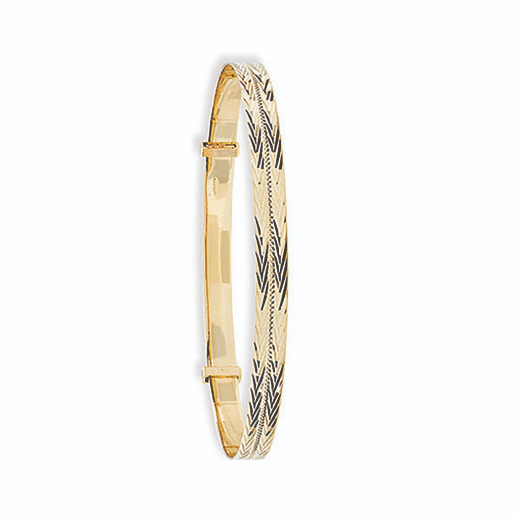 9ct Yellow Gold DC Expandable Bangle 375 Hallmarked British Made Brand New